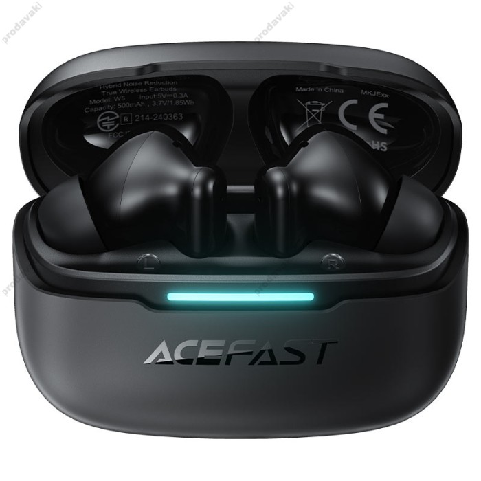 Бездротові Bluetooth навушники ACEFAST W5 hybrid noise reduction true wireless earbuds BT 5.4 Black
